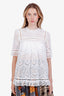 Zimmermann White Cotton Eyelet Short Sleeve Top Size 2
