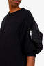 Sacai Black Cotton Nylon Puff Sleeve Zip Dress Size 3