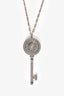 Tiffany & Co. 18K White Gold Diamond Set Key 2.25" Key Pendant