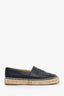 Pre-loved Chanel™ Black Lambskin Leather Interlocking CC Logo Espadrilles Size 38