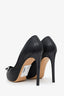 Salvatore Ferragamo Black Leather Bow Accent Pumps Size 8.5