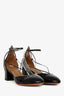 Aquazzura Black Patent Strappy Kitten Heels Size 38