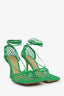 Bottega Veneta Green Stretch Lace Up Net Heels Size 39