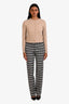 Victoria Beckham Black/White Plaid Wool Trousers Size 4