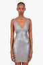 Herve Leger Silver Metallic Bandage Dress Size S