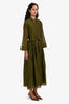 Max Mara Green Shirt Maxi Long Sleeve Dress Size 46