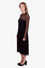 Salvatore Ferragamo Black Silk Blend Sheer Layered Dress with Slip Size 42