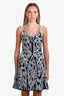 Diane von Furstenberg Black/White Knit A-Line Mini Dress Size S