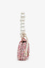 Pre-loved Chanel™ 2019 Pink Tweed Large Pearl Mini Single Flap Handle Bag