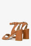Stuart Weitzman Brown Leather Block Sandals Size 6