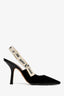 Christian Dior Black Velvet 'J'adior' Slingback Heels Size 38