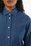 Loro Piana Blue Denim Button Up Shirt Size 38