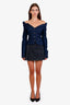 Burberry Dark Blue Denim Kilt Mini Skirt Size 2