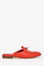 Hermès Red Leather 'Kelly' Mule Size 36