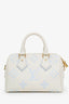 Louis Vuitton White/Blue Monogram Empreinte Leather Speedy Bandoulière 20 with Strap