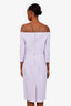 Greta Constantine Lavender Ruffle Detail Midi Dress Size L