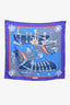 Hermès Blue/Purple Silk 'Harnais De Cour' Scarf 90
