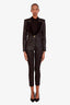 Smythe Black Cotton Patterned Velvet Detailed Suit Size 00 or 2
