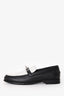 Hermès Black/White Leather Silver Kelly Lock 'Destin' Loafer Size 36