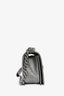 Pre-loved Chanel™ 2013 14 Silver Metallic Perforated Leather Old Medium Boy Bag