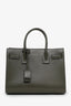Saint Laurent Olive Leather Baby Sac De Jour Tote with Strap