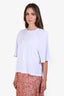 Isabel Marant White Cotton Padded Shoulder SS Top Size XS