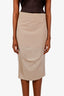 Brunello Cucinelli Taupe Cotton Midi Skirt Size 10