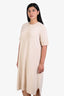 The Row Beige Cashmere Wool Short Sleeve Dress Size L