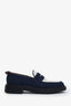 Thom Browne Navy/White Leather-trimmed Tweed Loafers Size 36