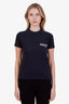 Balenciaga Black Cotton Logo Embroidered T Shirt Size XS
