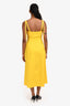 Off-White Yellow Cotton Sleeveless Flare Midi Dress Size 38