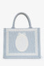 Christian Dior 2026 Blue Oblique Embroidery Lace Book Tote with Strap