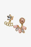 Gucci Gold Toned Pink Resin/Crystal Earrings