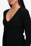 Dolce & Gabbana Black Ribbed V-Neck Long Sleeve Top Size 38