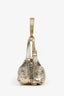 Christian Dior 2025 Gold Crinkle Calfskin D-Journey Medium Shoulder Bag
