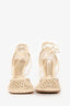 Bottega Veneta Cream Leather Mesh Heels Size 35
