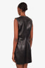 St. John Black Faux Leather Studded Brigette Dress Size 8