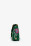 Gucci Green Floral Jacquard Medium GG Marmont Shoulder Bag