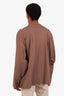 Balenciaga Brown Oversized Distressed Logo Long Sleeve Shirt Size 5 Mens