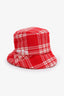 Miu Miu Red/White Virgin Wool Patterned Bucket Hat Size M