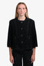Pre-loved Chanel™ Black Cotton Gunmetal Buttoned 'Timeless' Jacket Size 40