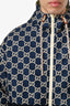 Gucci 2023 Navy GG Supreme Hooded Zip Up Wind Breaker Size 46 Mens