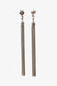 Saint Laurent Silver Tone Metal Cassandre Tassel Earrings