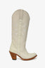Pskaufman Cream Leather Cowboy Boots Size 11