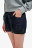 Prada 2012 Dark Blue Belted Denim Shorts Size 27