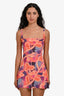 Miaou Orange/Purple Nylon Flared Mini Dress Size XS
