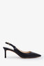Jimmy Choo Black Leather Slingback Heels Size 36.5