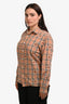 Burberry Beige Cotton Novacheck Button Down Shirt Size L