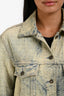 Gucci Light Wash Denim Monogram Jacket Size 40