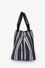 Balenciaga Navy/White/Black Canvas Striped Small Cabas Tote
